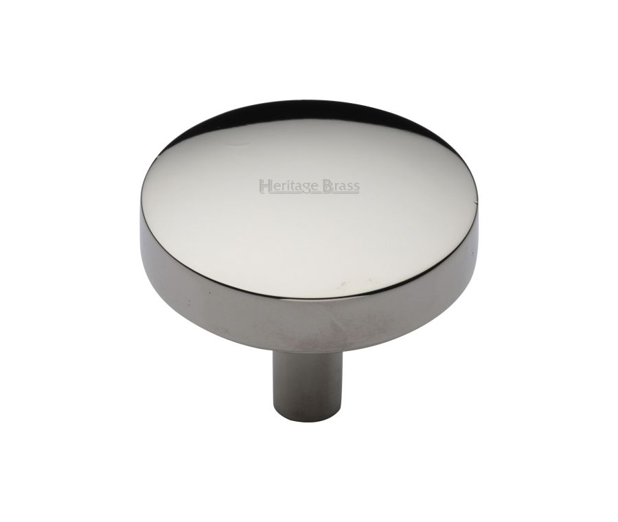 Heritage Brass Polished Nickel Finish Domed Disc Cabinet Knob 38mm