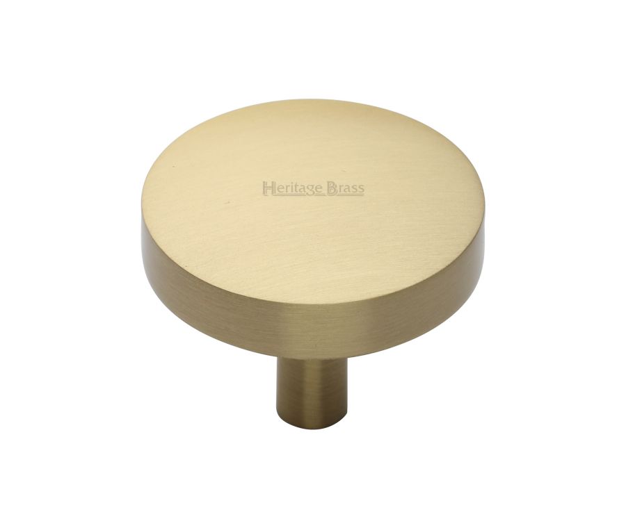 Heritage Brass Satin Brass Domed Disc Cabinet Knob 38mm