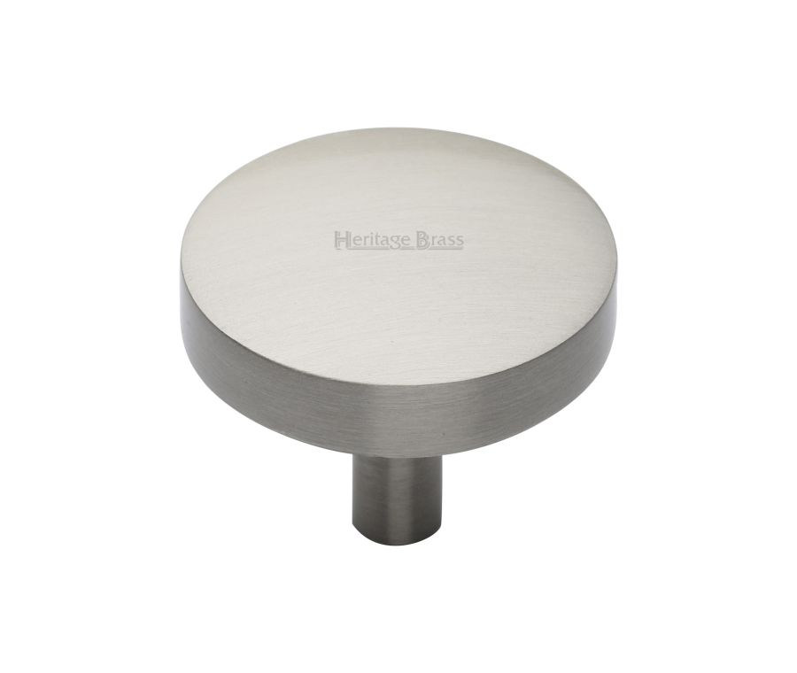 Heritage Brass Satin Nickel Domed Disc Cabinet Knob 38mm