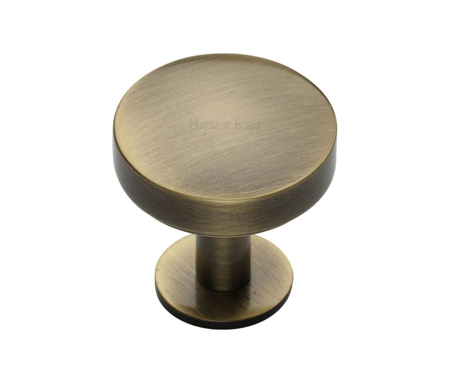 Heritage Brass Antique Brass Domed Disc Cabinet Knob with Rose 32mm