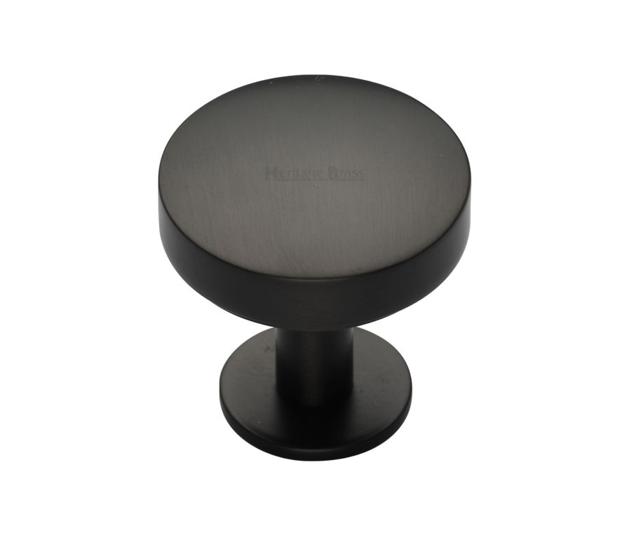 Heritage Brass Matt Bronze Domed Disc Cabinet Knob with Rose 32mm