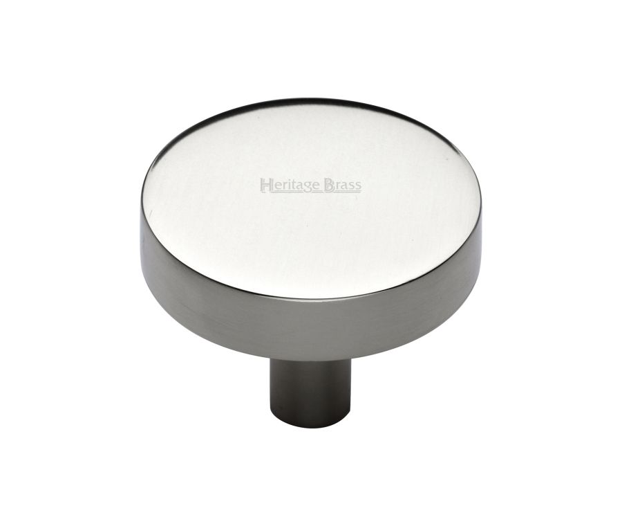 Heritage Brass Polished Nickel Finish Disc Cabinet Knob 32mm