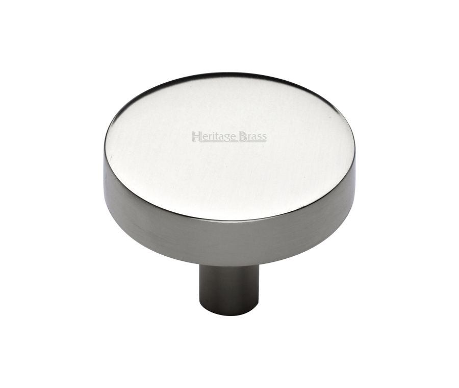 Heritage Brass Polished Nickel Finish Disc Cabinet Knob 38mm