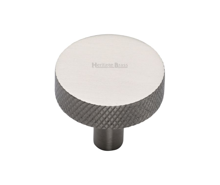 Heritage Brass Satin Nickel Knurled Disc Cabinet Knob 32mm