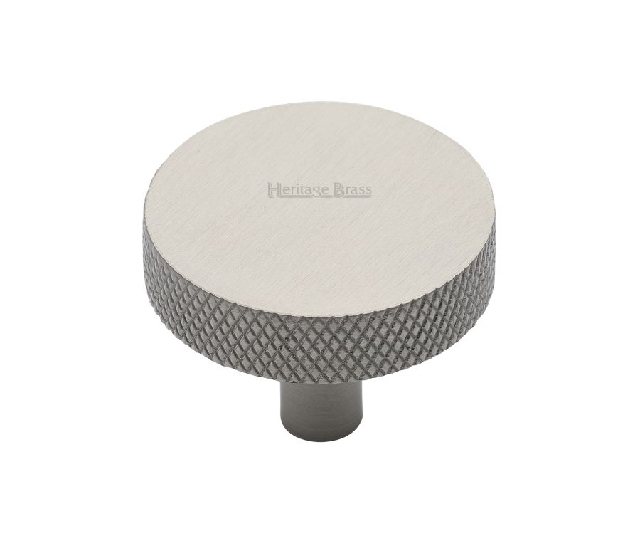 Heritage Brass Satin Nickel Knurled Disc Cabinet Knob 38mm