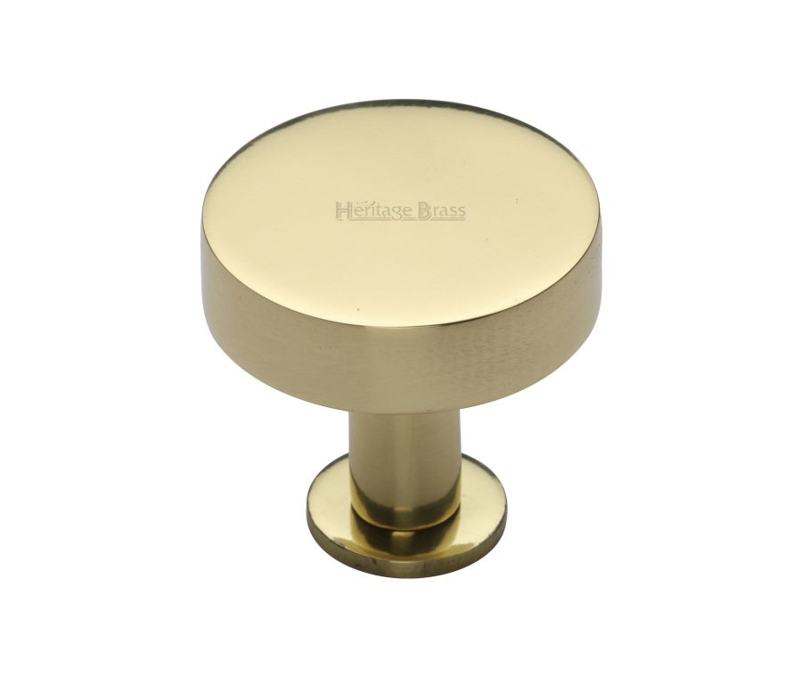 Heritage Brass Polished Brass Disc Cabinet Knob With Base 32mm