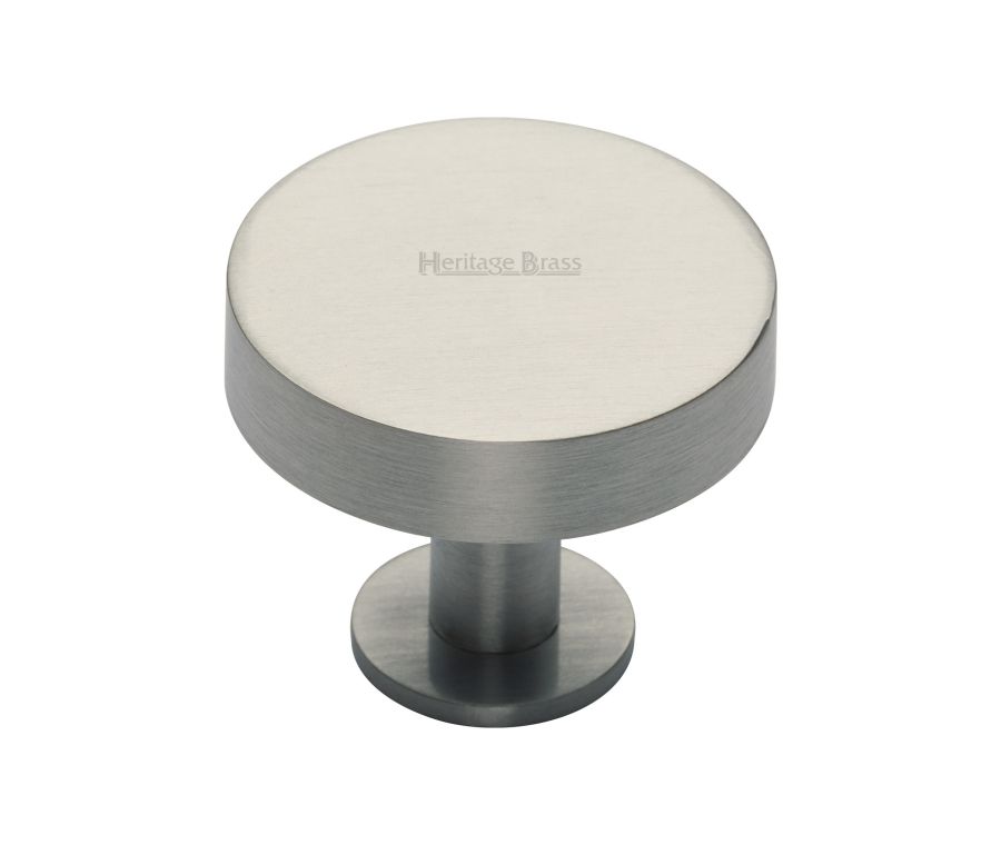 Heritage Brass Satin Nickel Disc Cabinet Knob With Base 32mm