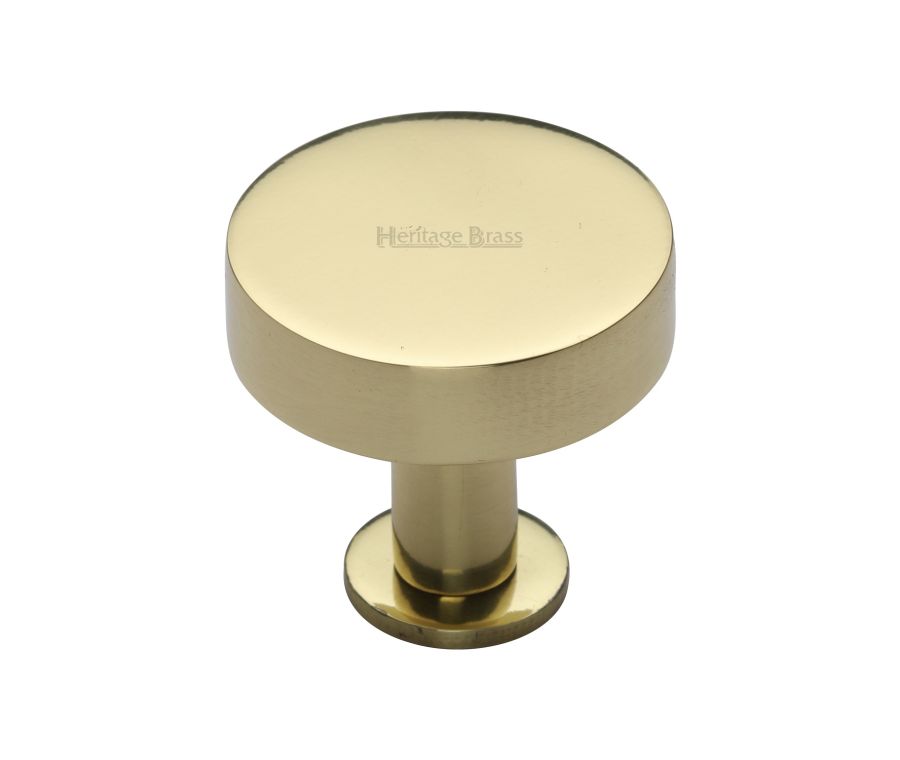Heritage Brass Polished Brass Disc Cabinet Knob With Base 38mm