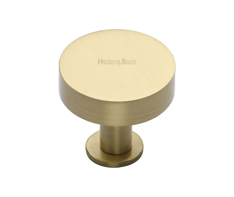 Heritage Brass Satin Brass Disc Cabinet Knob With Base 38mm