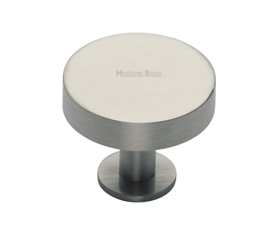 Heritage Brass Satin Nickel Disc Cabinet Knob With Base 38mm