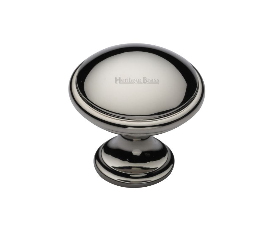 Heritage Brass Polished Nickel Finish Domed Cabinet Knob 32mm
