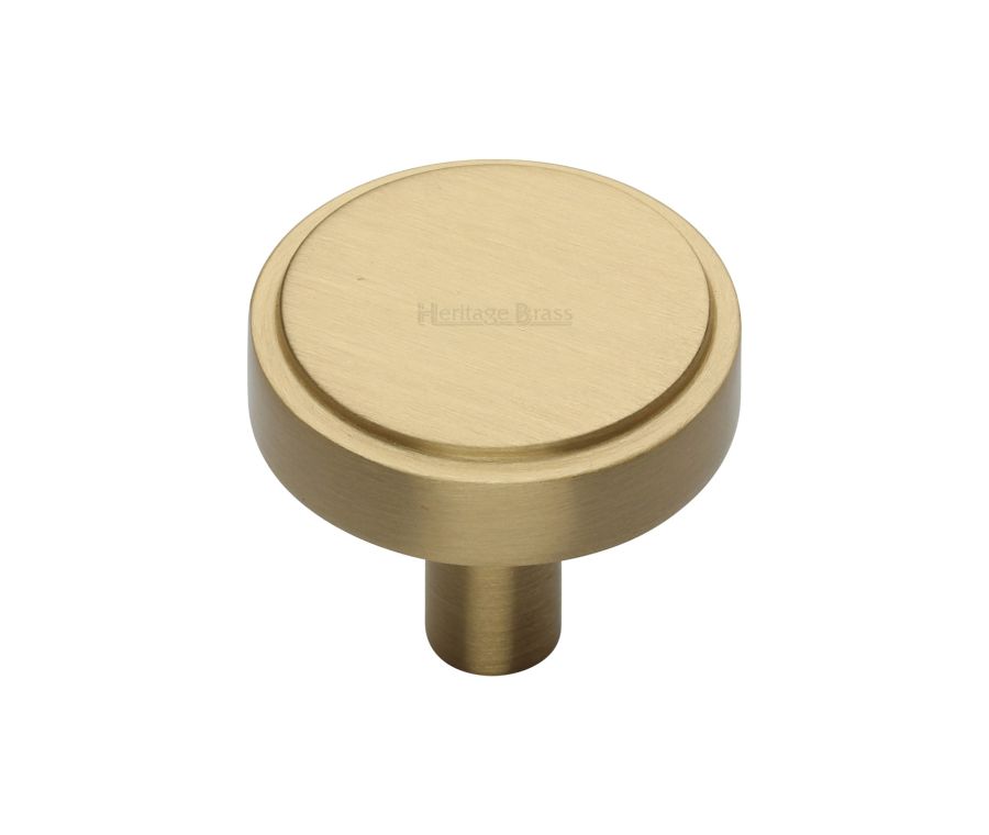 Heritage Brass Satin Brass Stepped Disc Cabinet Knob 32mm