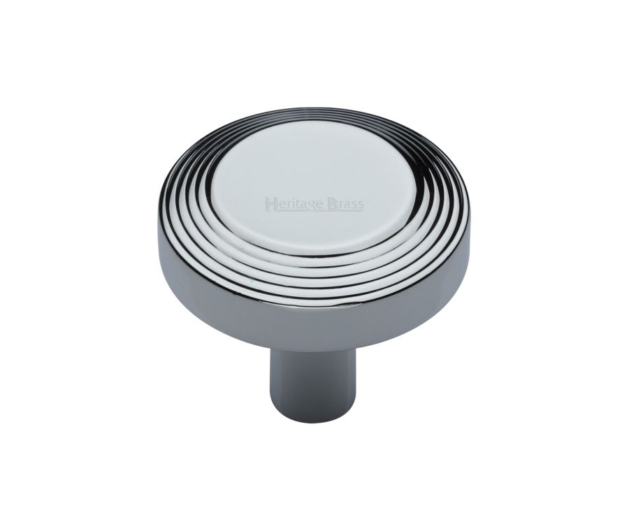 Heritage Brass Polished Chrome Ridge Cabinet Knob 32mm