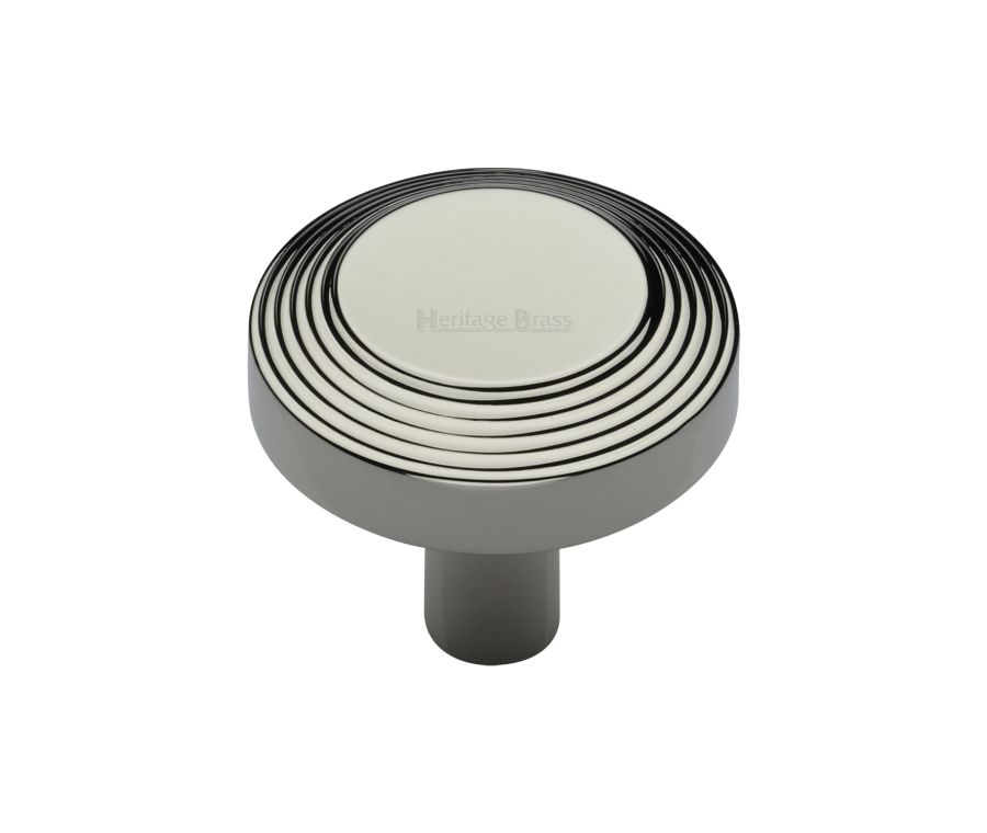 Heritage Brass Polished Nickel Finish Ridge Cabinet Knob 32mm