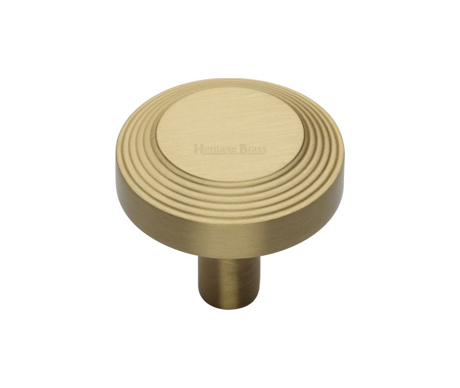 Heritage Brass Satin Brass Ridge Cabinet Knob 32mm