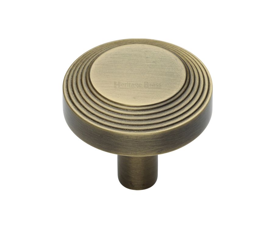 Heritage Brass Antique Brass Ridge Cabinet Knob 38mm