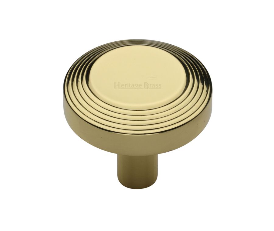 Heritage Brass Polished Brass Ridge Cabinet Knob 38mm