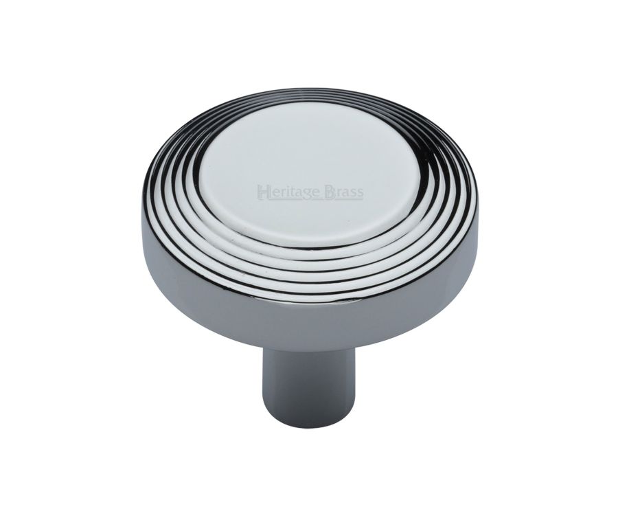 Heritage Brass Polished Chrome Ridge Cabinet Knob 38mm