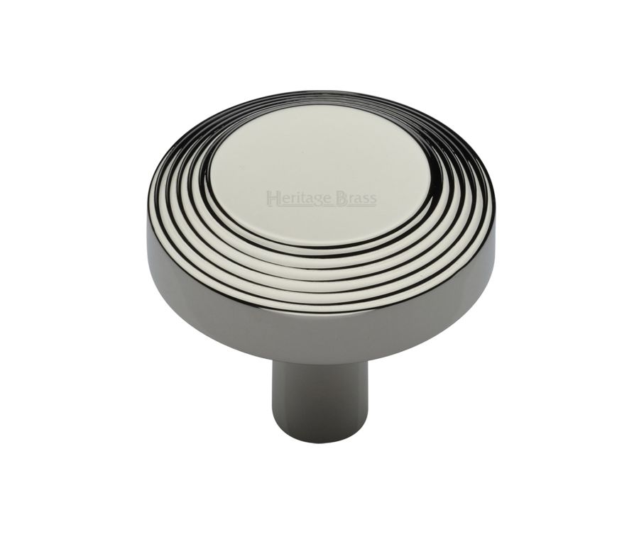 Heritage Brass Polished Nickel Finish Ridge Cabinet Knob 38mm