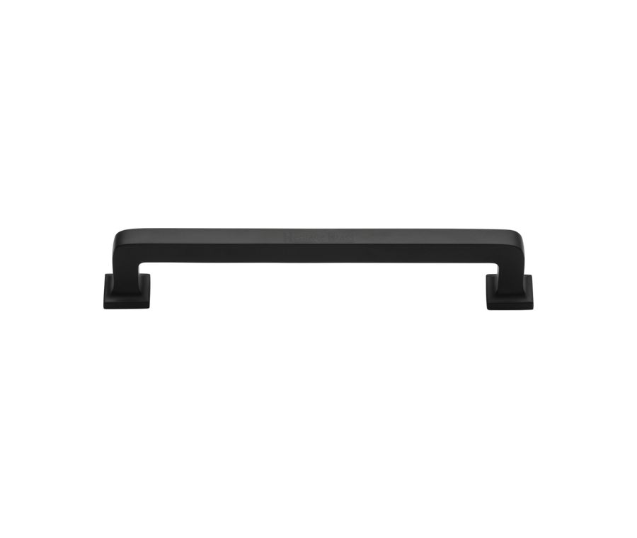 Heritage Brass Matt Black Square Vintage Cabinet Pull Handle 152mm