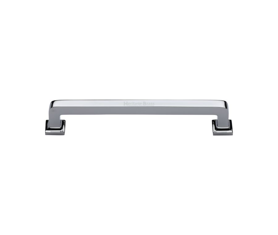 Heritage Brass Polished Chrome Square Vintage Cabinet Pull Handle 152mm
