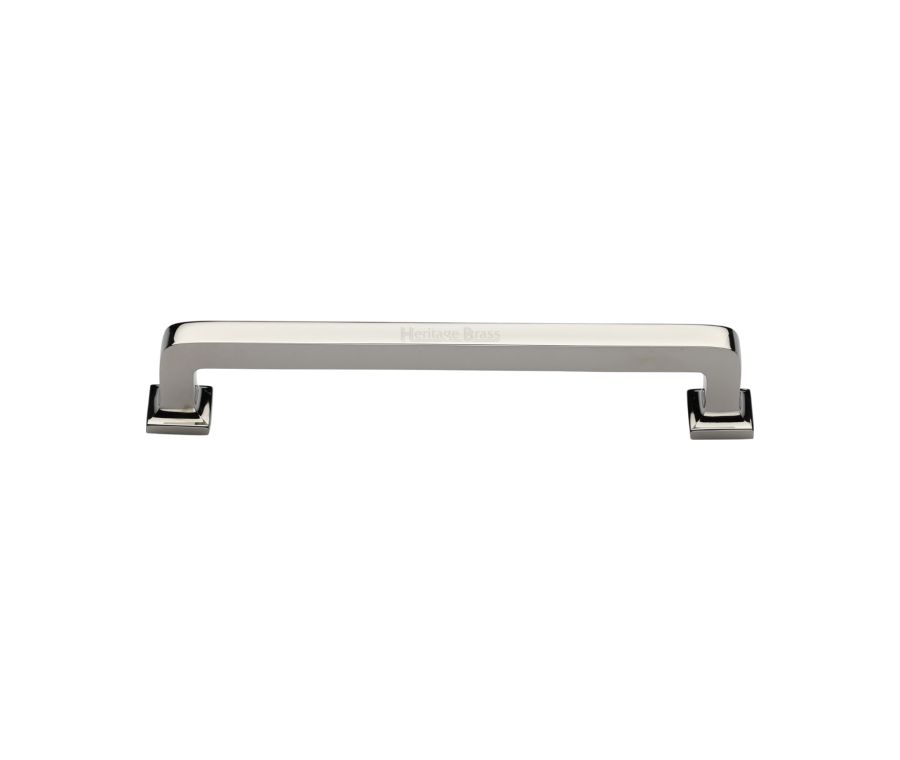 Heritage Brass Polished Nickel Finish Square Vintage Cabinet Pull Handle 152mm
