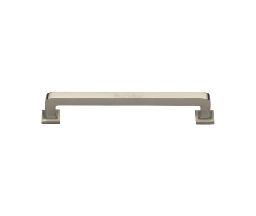 Heritage Brass Satin Nickel Square Vintage Cabinet Pull Handle 152mm