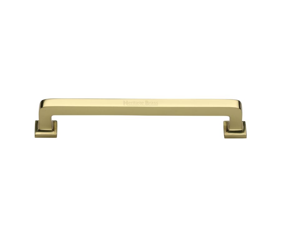 Heritage Brass Polished Brass Square Vintage Cabinet Pull Handle 203mm