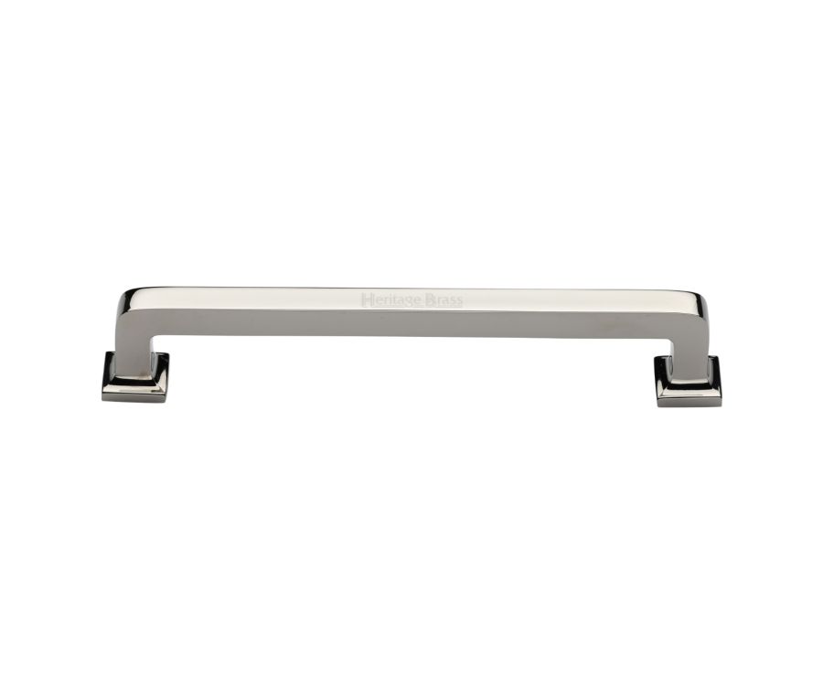 Heritage Brass Polished Nickel Finish Square Vintage Cabinet Pull Handle 203mm