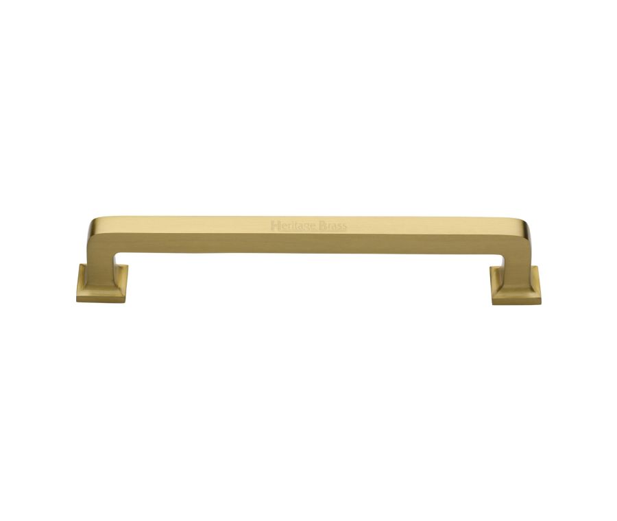 Heritage Brass Satin Brass Square Vintage Cabinet Pull Handle 203mm