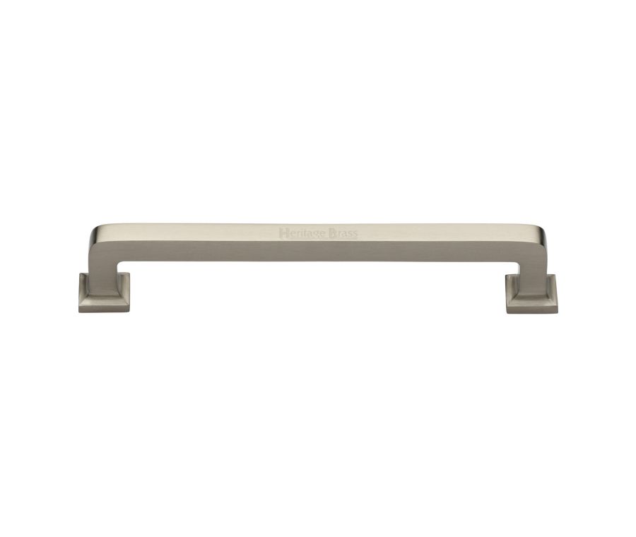 Heritage Brass Satin Nickel Square Vintage Cabinet Pull Handle 203mm