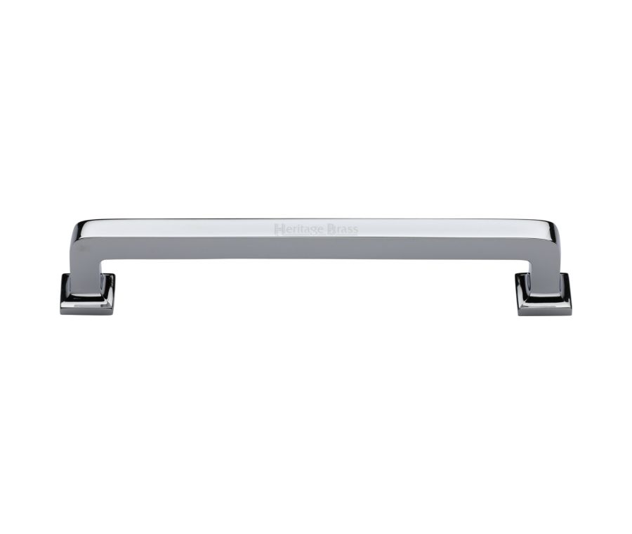Heritage Brass Polished Chrome Square Vintage Cabinet Pull Handle 254mm