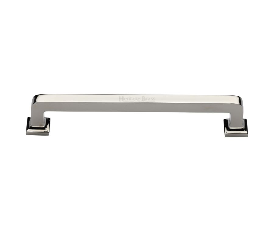 Heritage Brass Polished Nickel Finish Square Vintage Cabinet Pull Handle 254mm