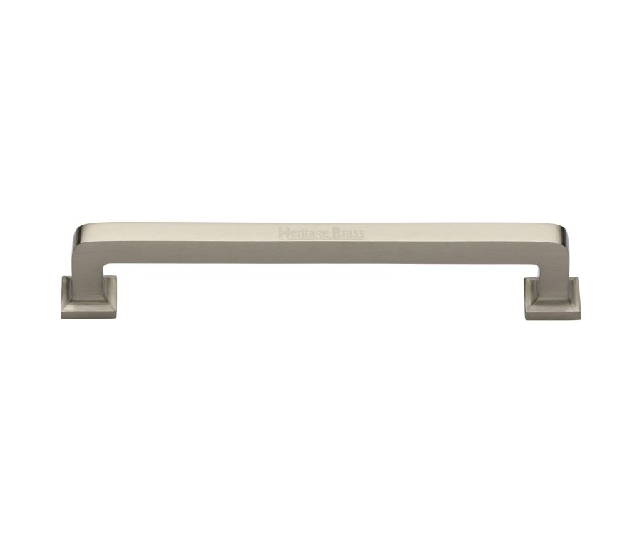 Heritage Brass Satin Nickel Square Vintage Cabinet Pull Handle 254mm