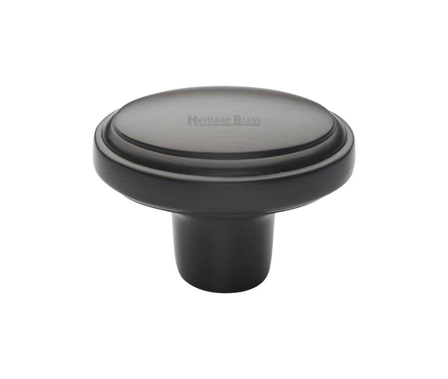 Heritage Brass Matt Bronze Stepped Oval Cabinet Knob 41mm