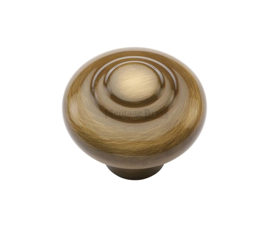 Heritage Brass Antique Brass Round Bead Cabinet Knob 32mm