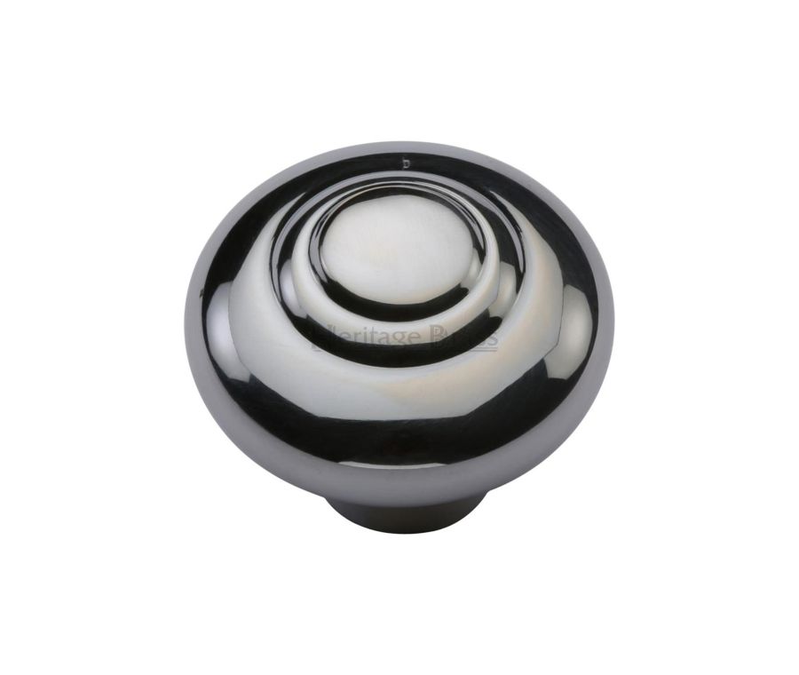 Heritage Brass Polished Chrome Round Bead Cabinet Knob 32mm