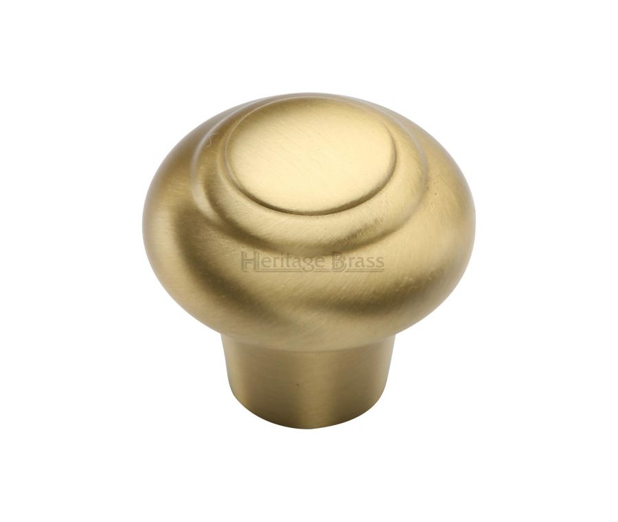 Heritage Brass Satin Brass Round Bead Cabinet Knob 32mm