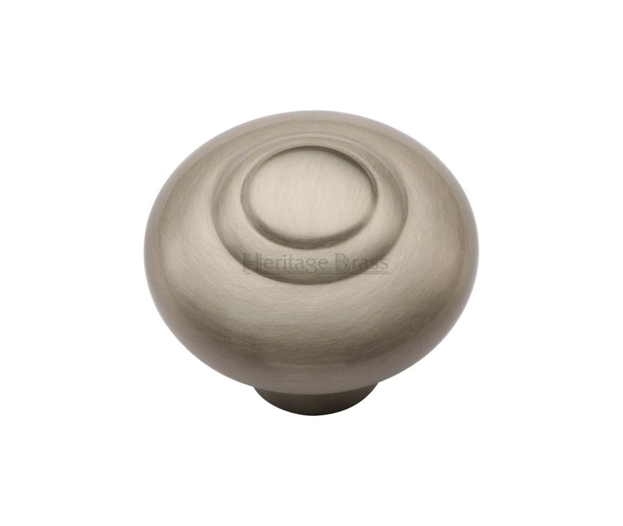 Heritage Brass Satin Nickel Round Bead Cabinet Knob 32mm