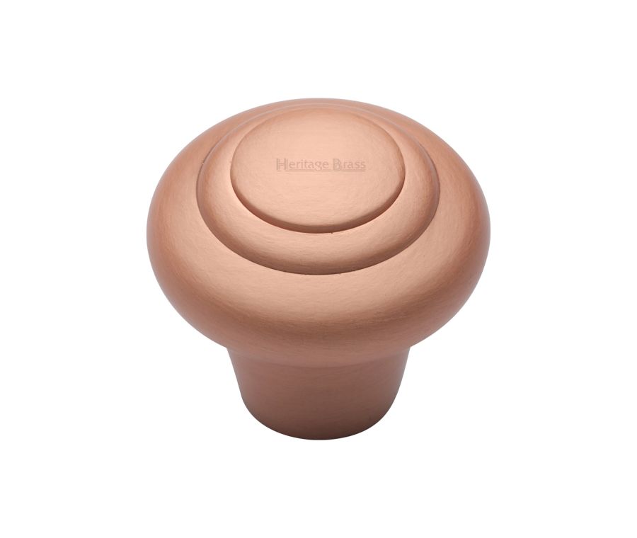 Heritage Brass Satin Rose Gold Round Bead Cabinet Knob 32mm