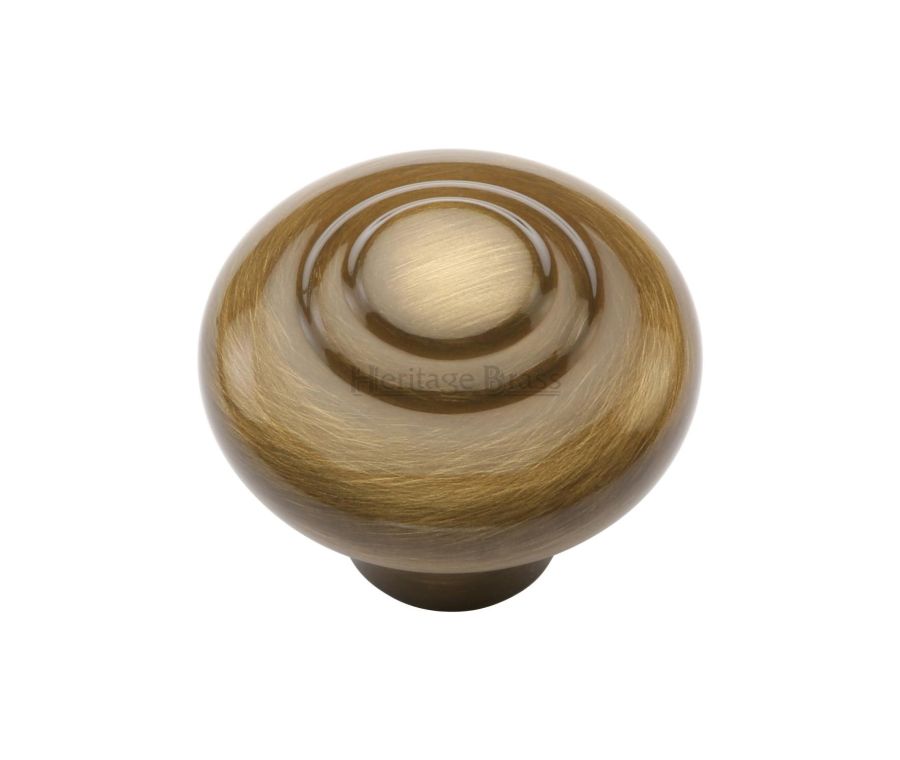 Heritage Brass Antique Brass Round Bead Cabinet Knob 38mm