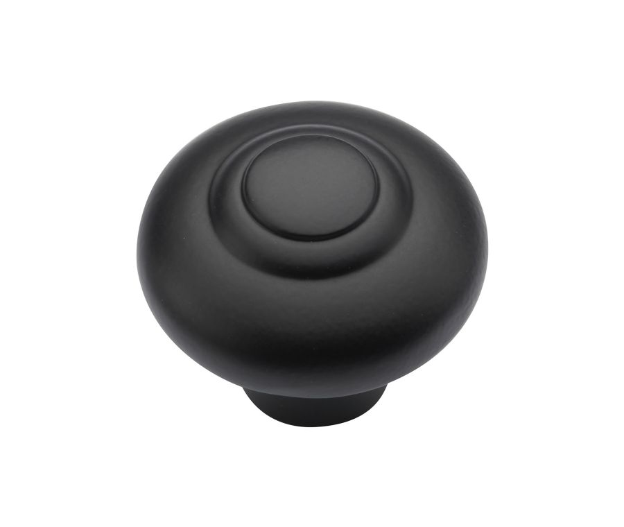 Heritage Brass Matt Black Round Bead Cabinet Knob 38mm