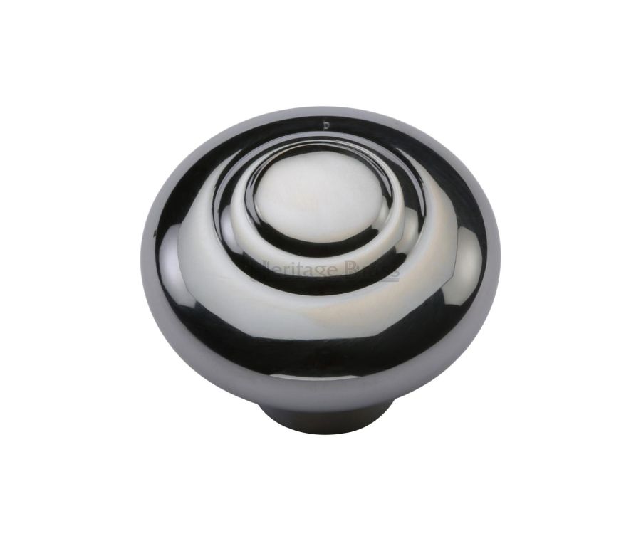 Heritage Brass Polished Chrome Round Bead Cabinet Knob 38mm