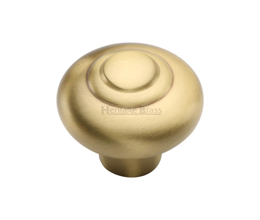 Heritage Brass Satin Brass Round Bead Cabinet Knob 38mm