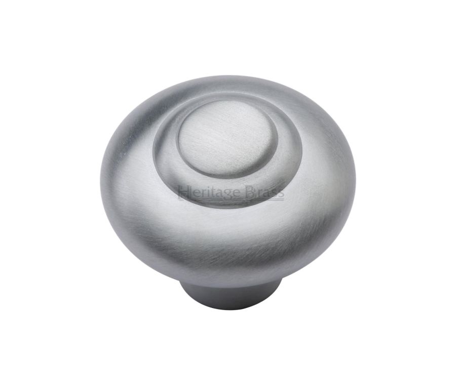 Heritage Brass Satin Chrome Round Bead Cabinet Knob 38mm