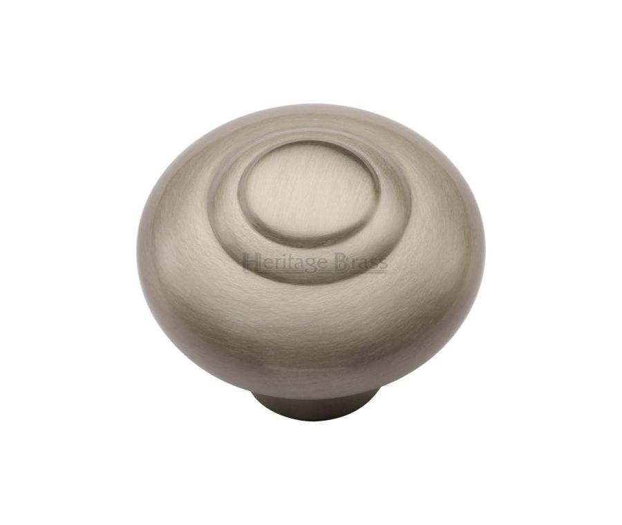 Heritage Brass Satin Nickel Round Bead Cabinet Knob 38mm