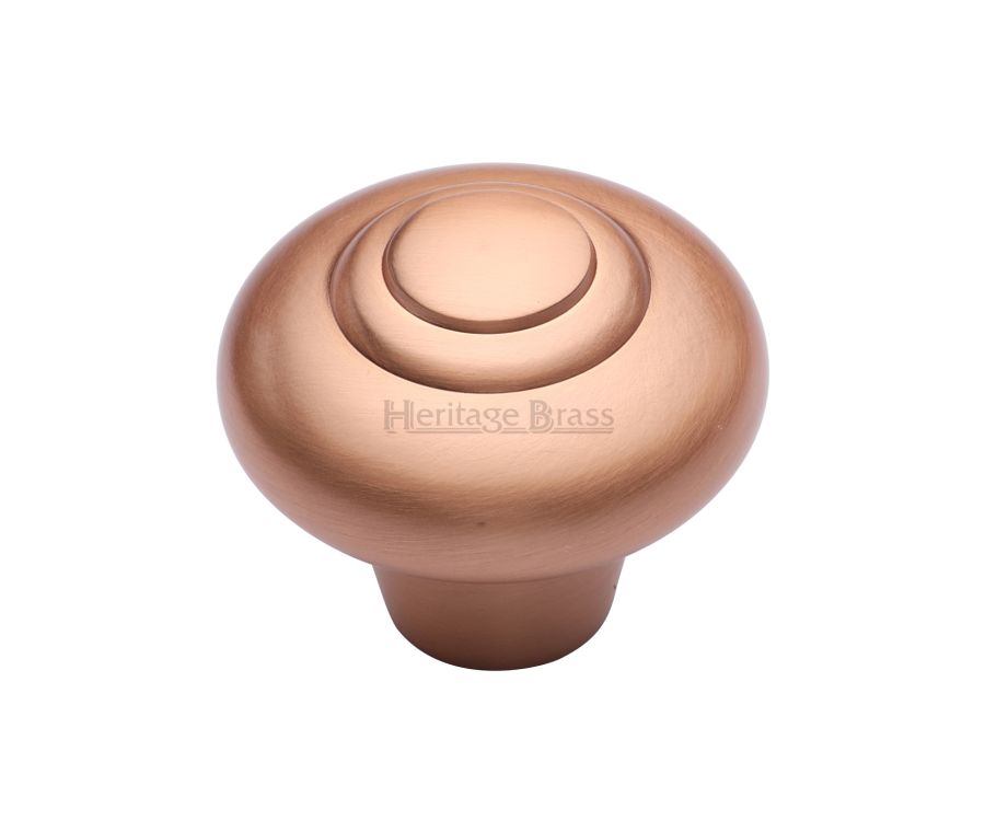 Heritage Brass Satin Rose Gold Round Bead Cabinet Knob 38mm