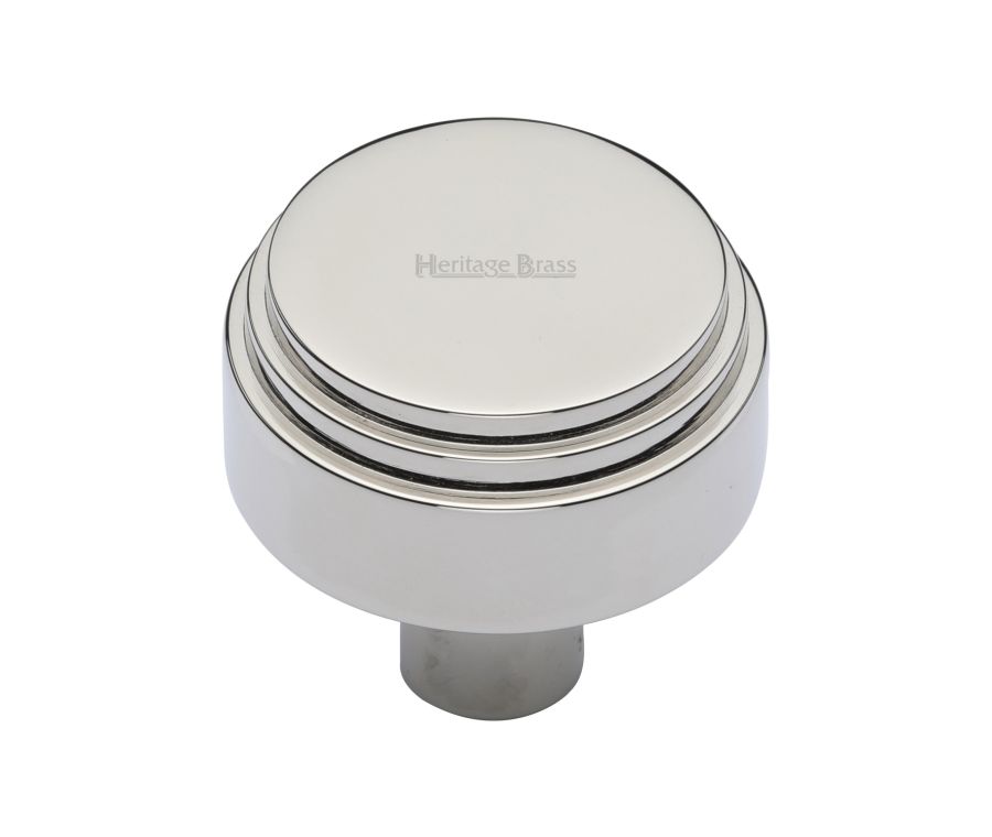 Heritage Brass Polished Nickel Finish Round Deco Cabinet Knob 38mm