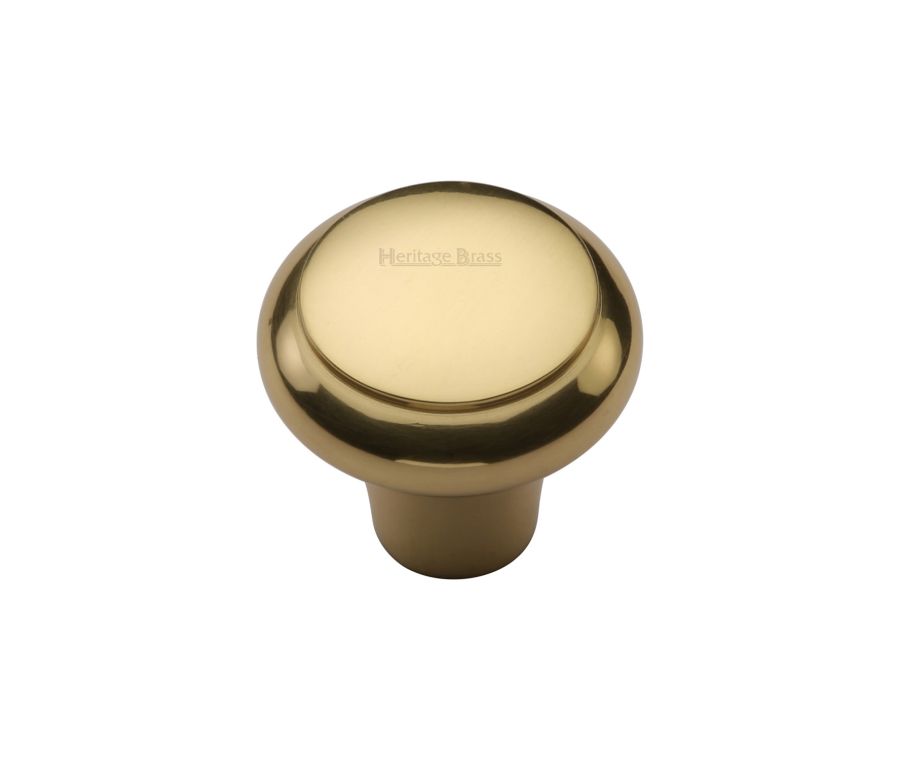 Heritage Brass Polished Brass Round Edge Cabinet Knob 32mm