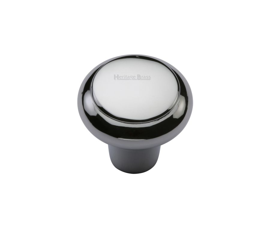 Heritage Brass Polished Chrome Round Edge Cabinet Knob 32mm